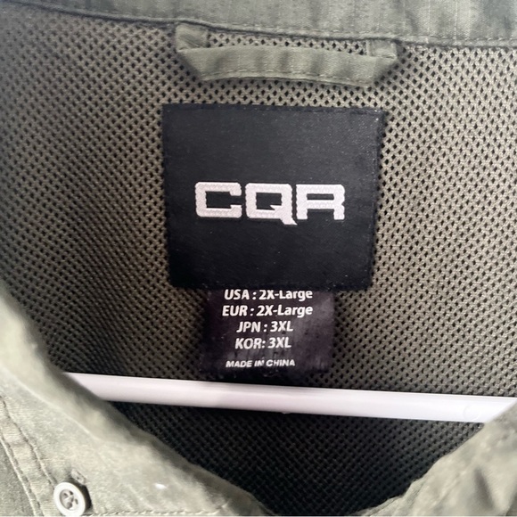 CQR Mens Tactical Fishing Hiking Shirt Size US 2XL Military Green Long Sleeve - Picture 2 of 4